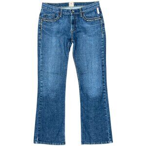 Women's‎ EXPRESS Embellished X2 Denim Laboratory Low Rise Bootcut Jeans- Size 32